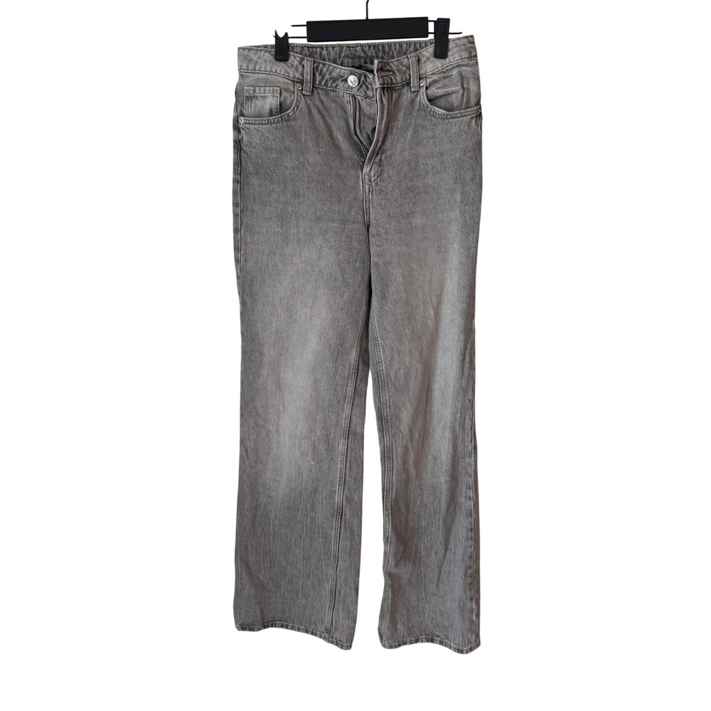 HM Divided Womens Grey High Waisted Straight Leg Jeans Size 2‎